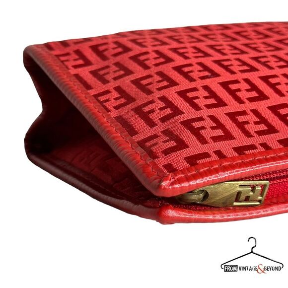 Vintage Fendi Clutch Monogram Canvas Leather - Picture 3 of 10
